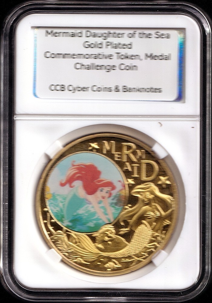 Little Mermaid Ariel Gold Plated Collectible Commemorative Coin