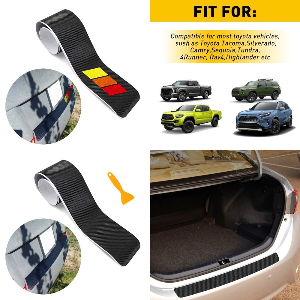 3color Car Protector Bumper Rear Trim Strip Sill Trunk Guard Scratch Pad Cover M