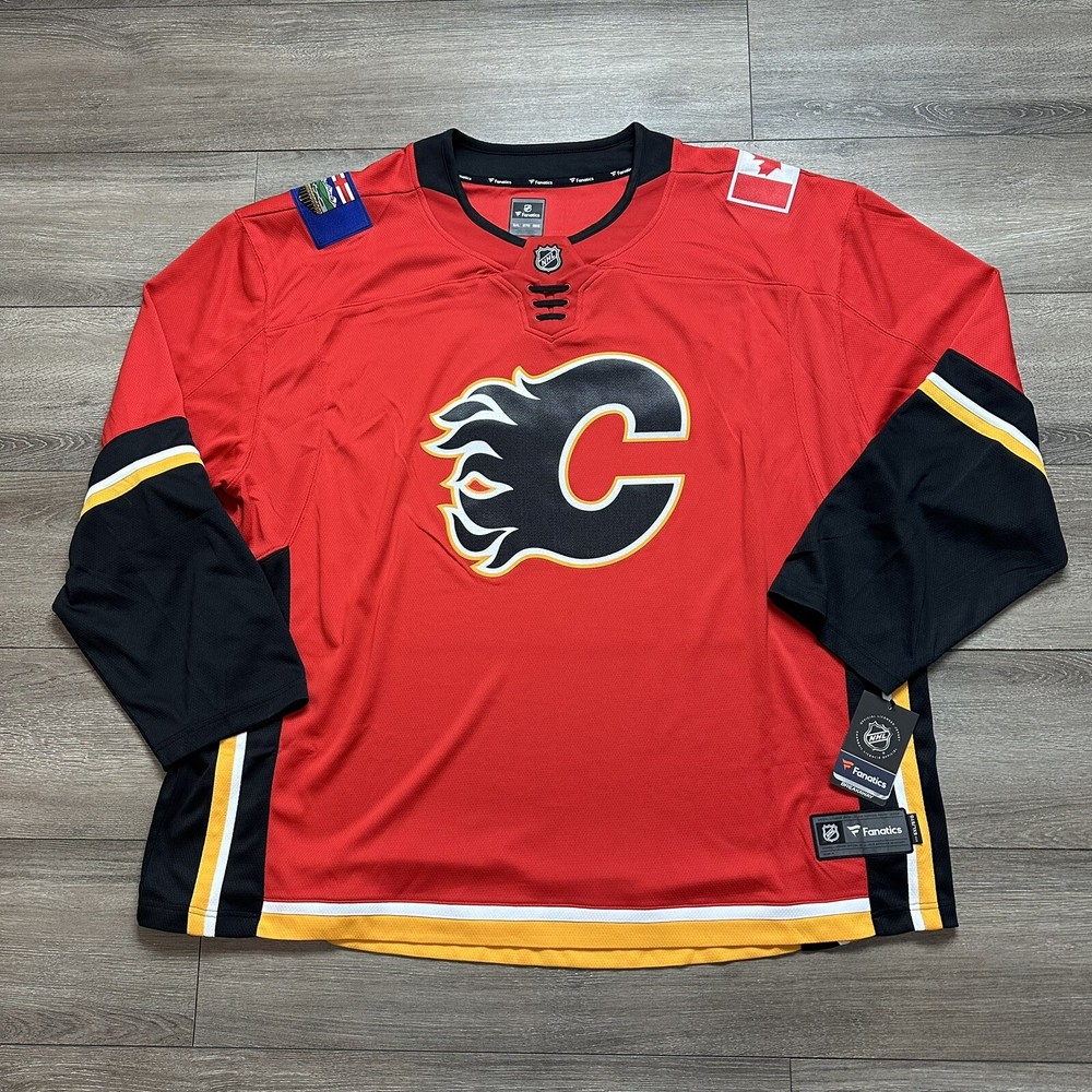 Fanatics NHL Calgary Flames Breakaway Home Jersey Men 5XL Red New with Tags NWT