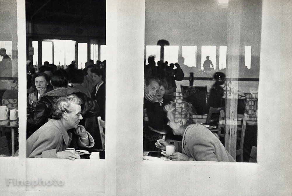1952 Vintage HENRI CARTIER-BRESSON English Tea Time Brighton Promenade Photo Art