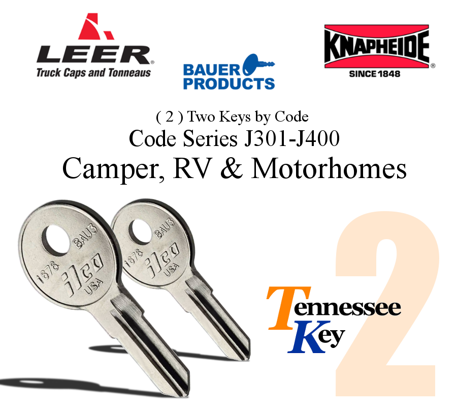 Knapheide Leer Bauer J301-J400 RV Camper Key Set 2 Keys