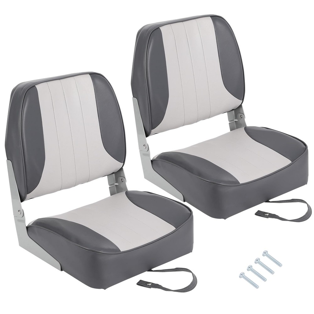 Low Back Fold-Down Fishing Boat Seats with Sponge Padding 2-Pack