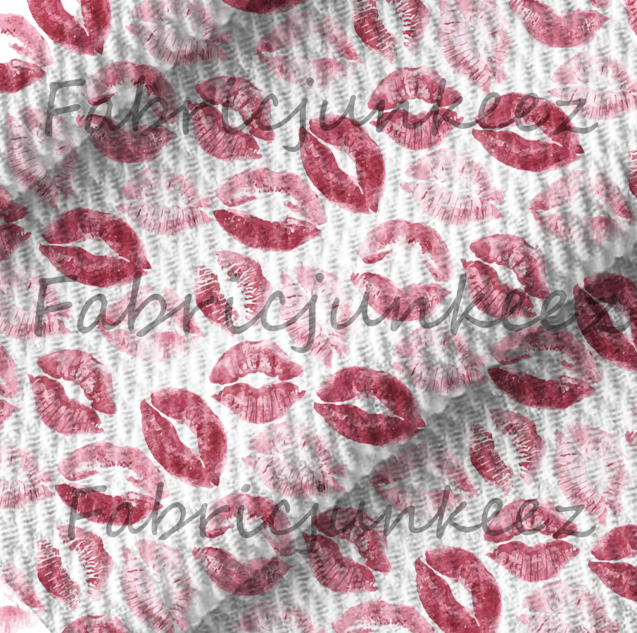 Pink Lips Roses Bullet DBP Liverpool Stretch Knit Fabric Per Yard