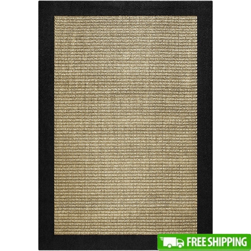 Non-Slip 5x7 Faux Sisal Rug Stain Fade Resistant Indoor Traditional Design