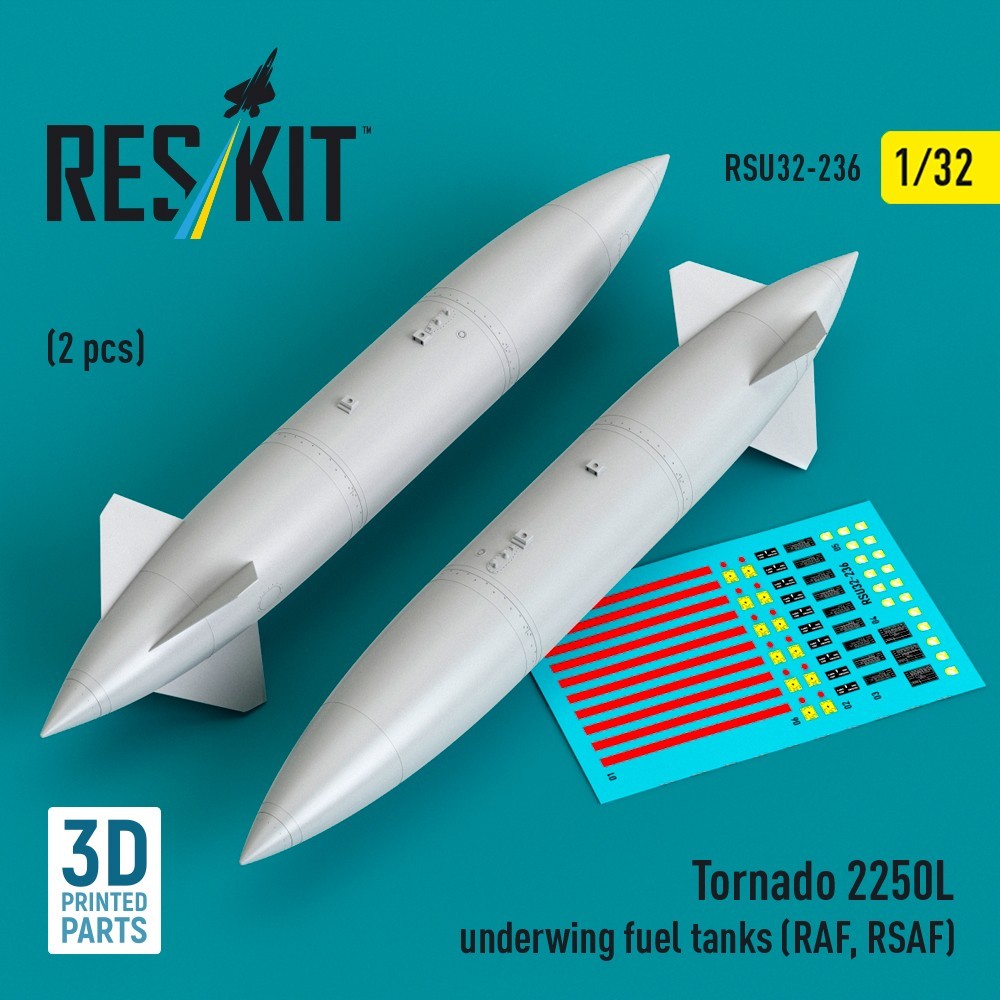 Tornado 2250L underwing fuel tanks (RAF, RSAF) (2 pcs) 1:32 ResKit RSU32-0236