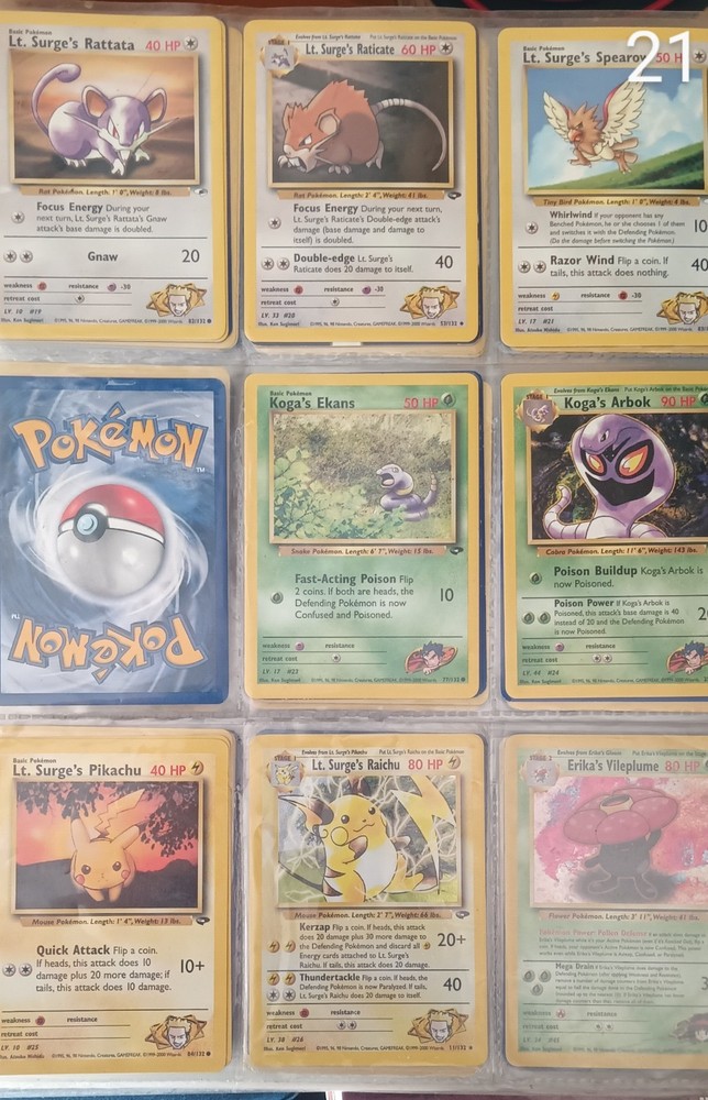 Vintage Pokémon Card Collection with Rare Holo Trainers and Energies