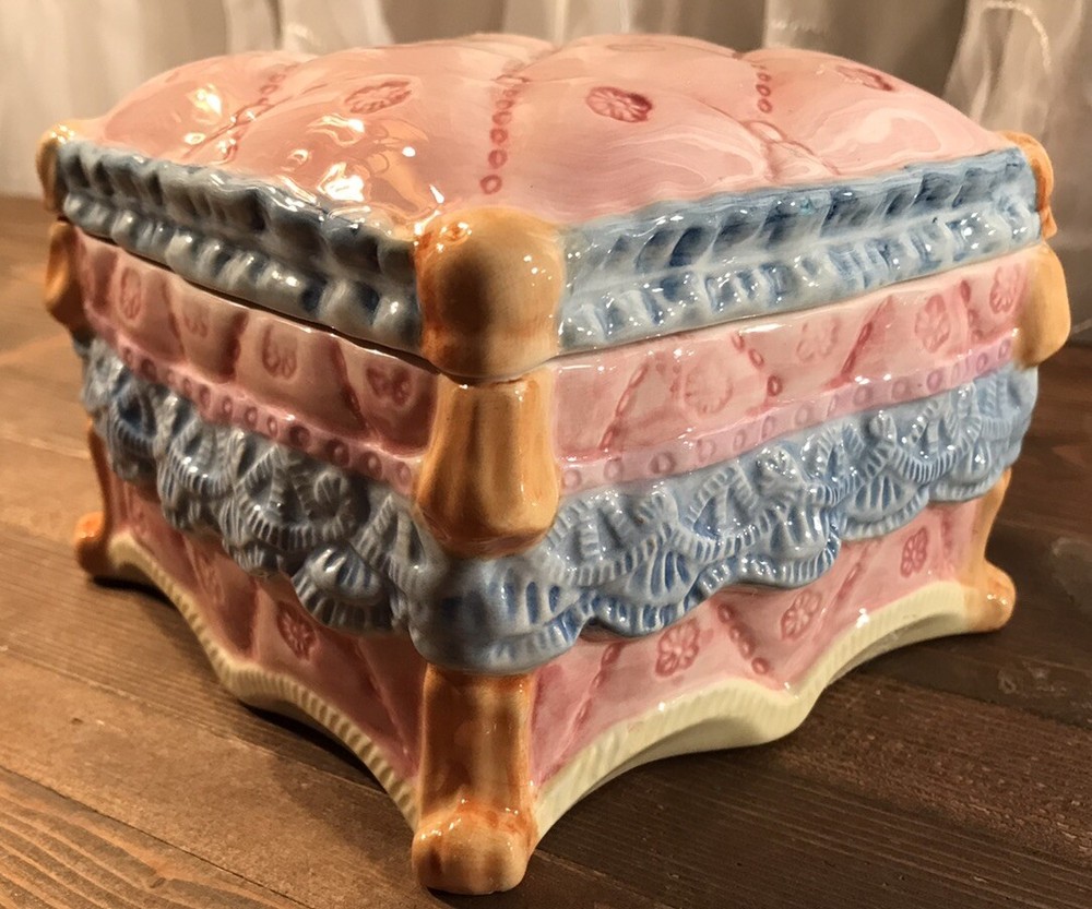 Ceramic Decorative Trinket Box by World Bazaars Inc