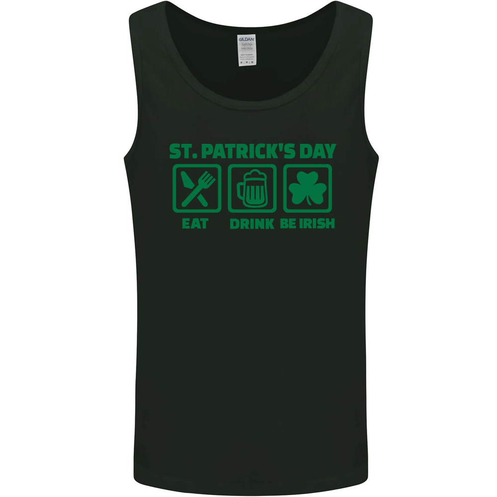 Eat Drink Be Irish St Patricks Day Mens Vest Tank Top