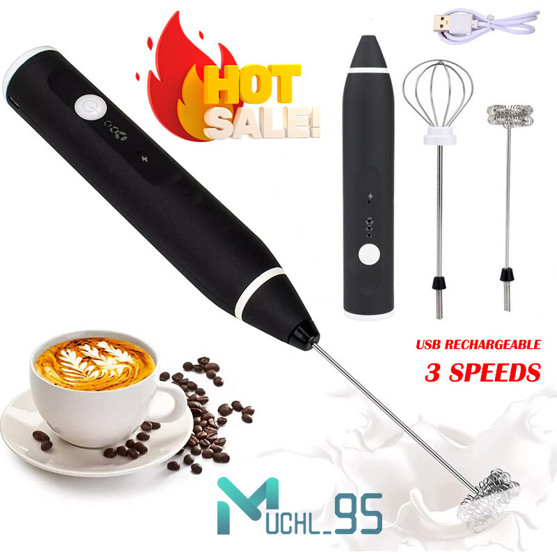 Recargable USB Espumador de Leche Electrico Batidora Electrica De Mano Para Cafe