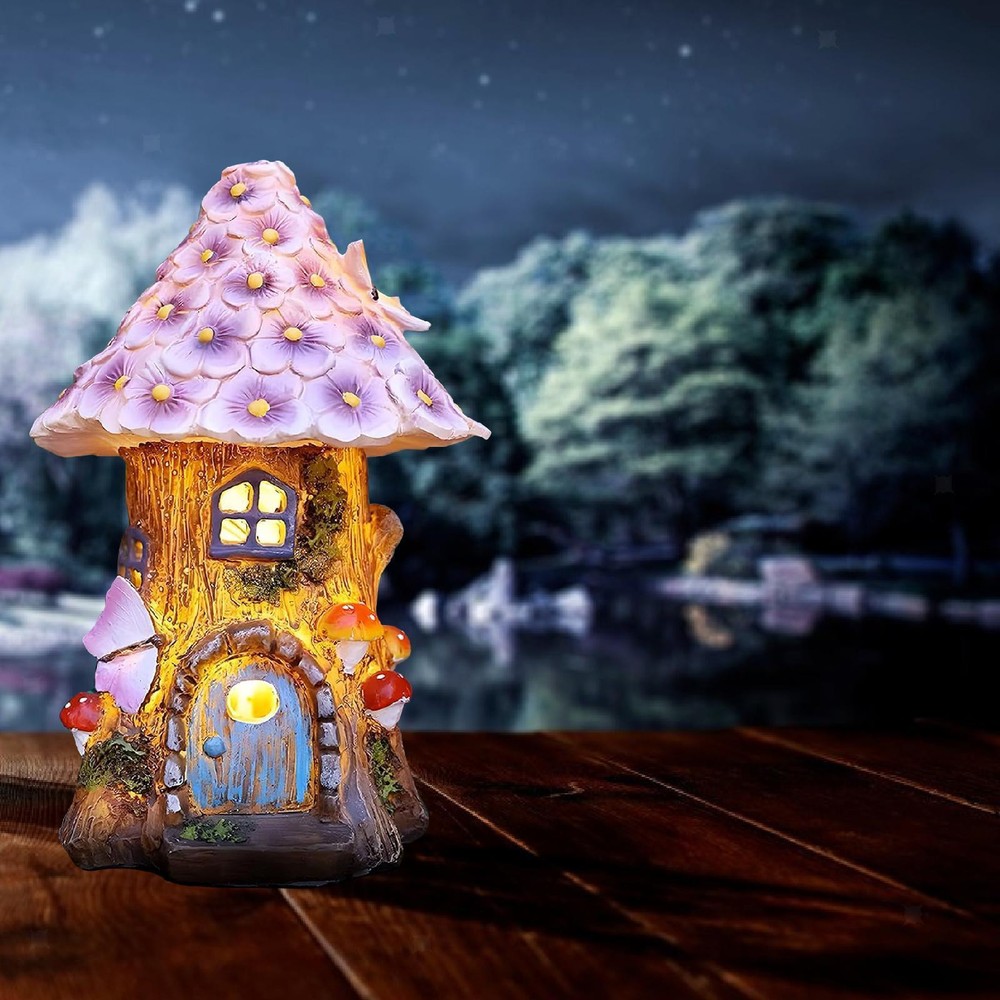 Solar-Powered Mushroom Lights for Garden Decor Fairy Craft Sculpture