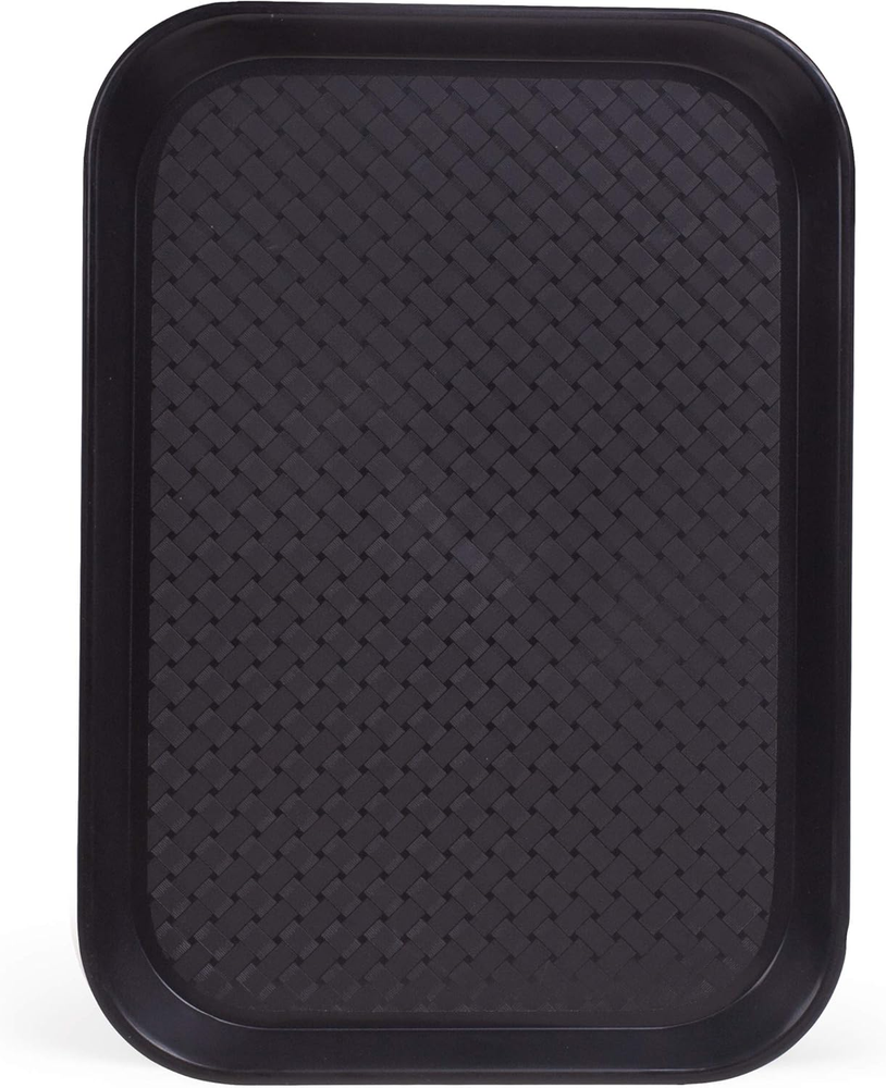 Durable 10x14 Textured Plastic Fast Food Tray for Cafeteria Serving