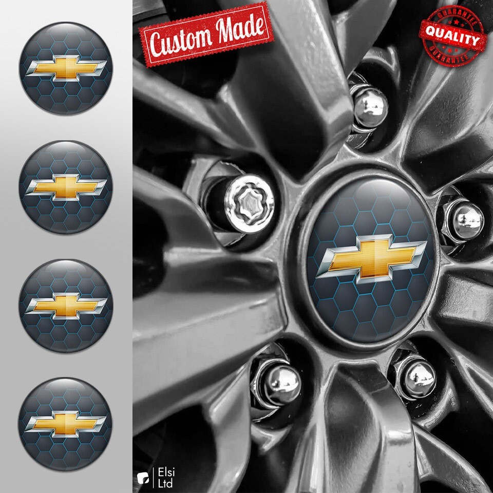 Chevrolet Wheel Cap Decals - 4-Piece Custom Rim Emblem Set