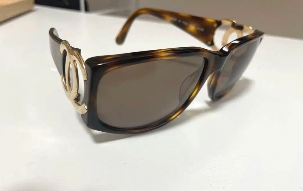 CHANEL 02461 91235 Brown Sunglasses Coco Mark Logo Plastic Frame #3