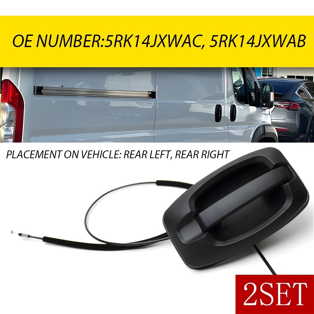 2 Sliding Door Handle with Cable Fits For 2014-21 Ram ProMaster 3500 2500 1500 M