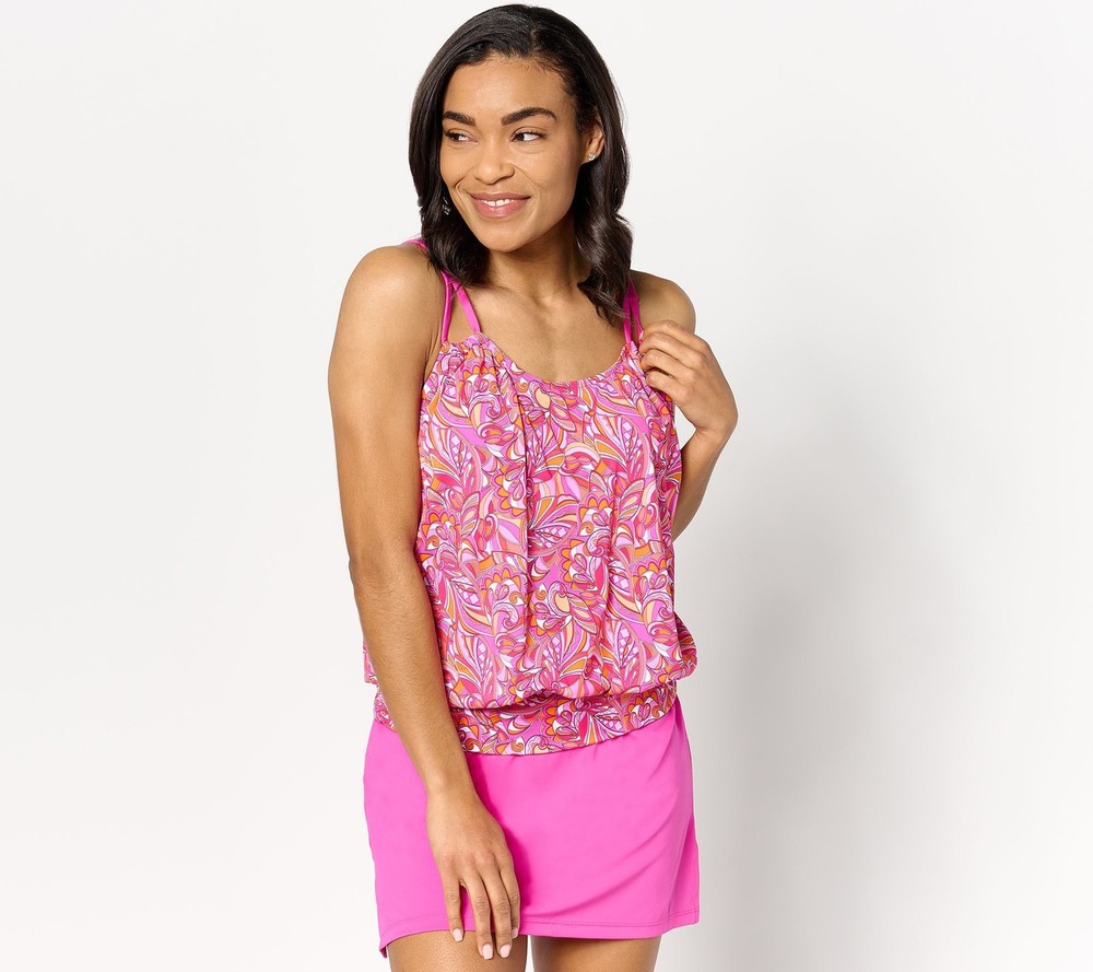 Kim Gravel x Swimsuits For All Women's Swimsuit Sz 14 Blouson Pink A629536