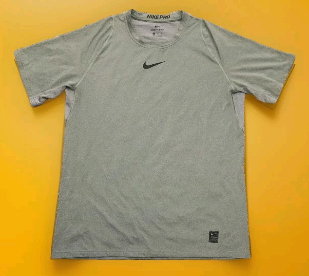 Nike Pro Dri-Fit Men's Crew Neck Gray Training Sport Workout Tee! XL Excellent