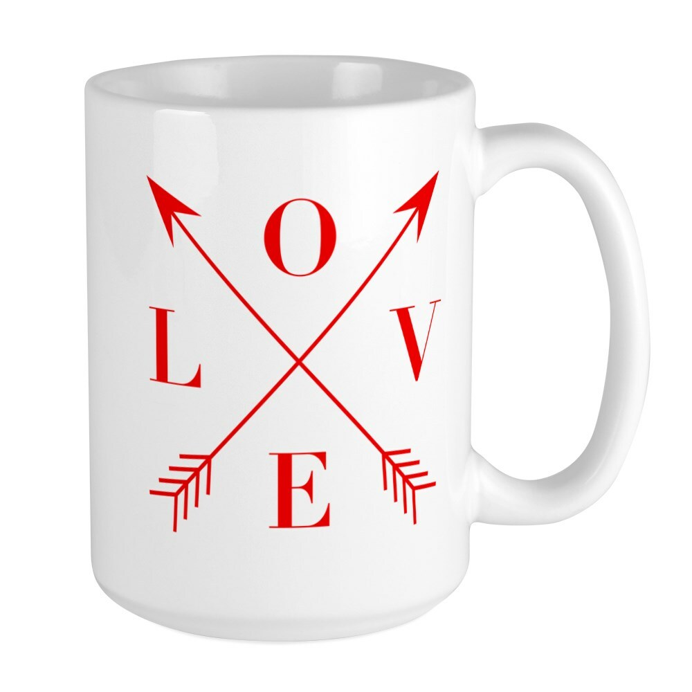 CafePress Love Arrows Coffee Mug, Large 15 oz. White Coffee Cup (176186585)