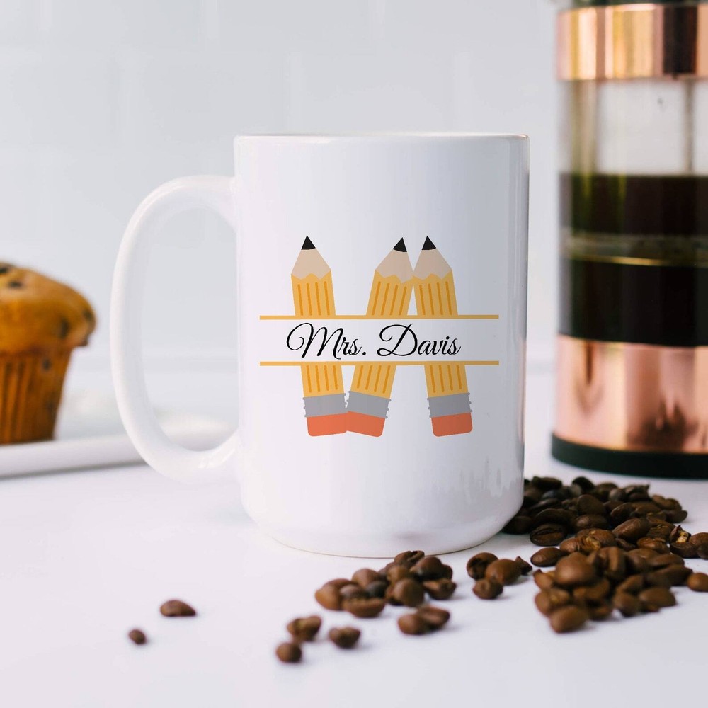 Custom Teacher Name Pencil Mug End Of The Year Gift Thank You Gift Mentor