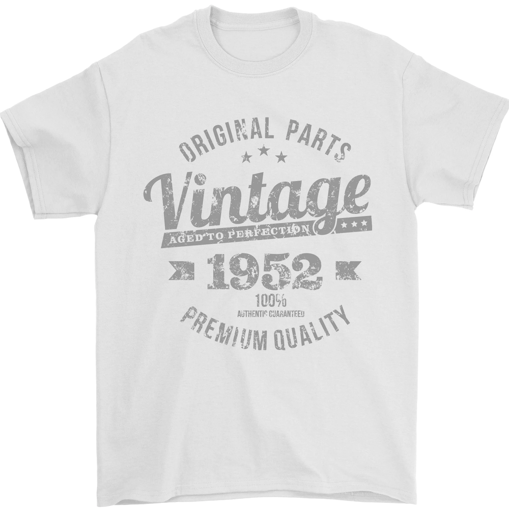 Vintage Year 72nd Birthday 1952 Mens T-Shirt 100% Cotton
