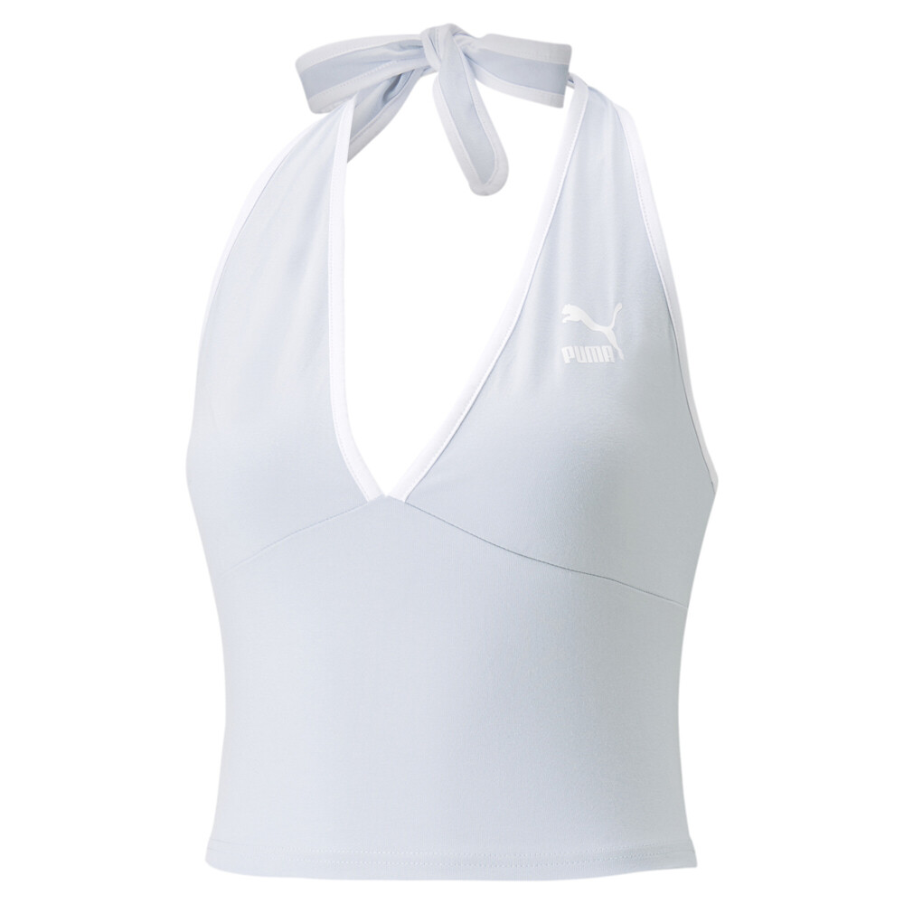 Puma Classics Summer Resort Halterneck Top Womens Blue Casual  Athletic 53684221