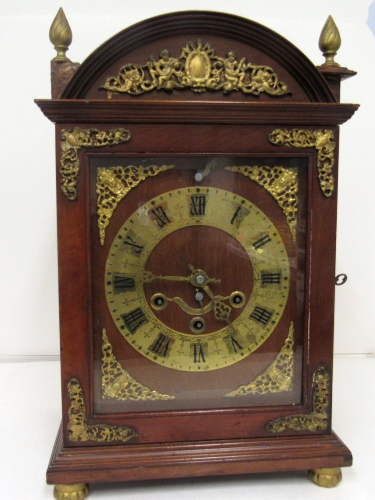 Antique Westminster Chime Mantle Clock 8 Bell with Musical Cylinder - Running