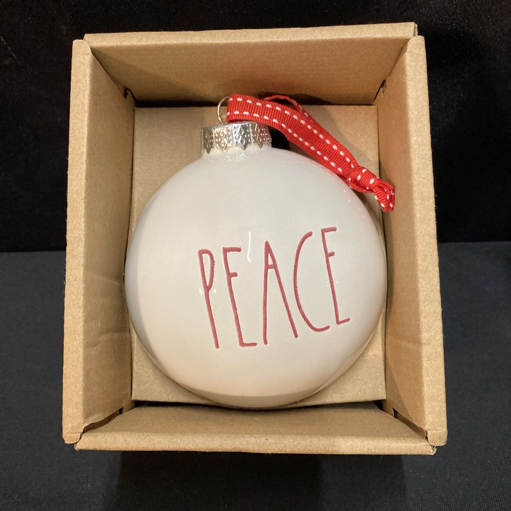 Rae Dunn Magenta 4-Inch Round Peace Ornament