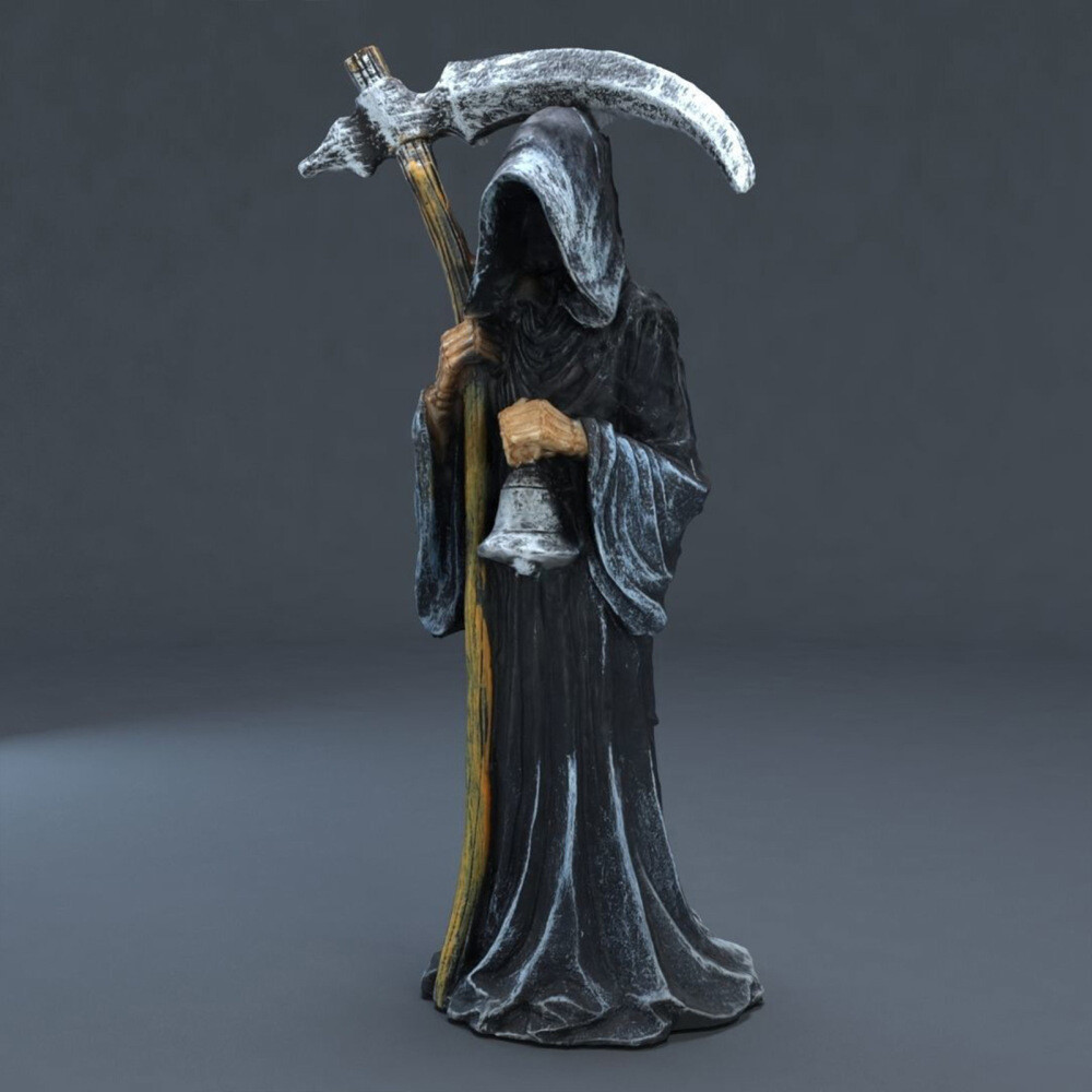 Muerte Holding Scythe Standing Religious Figurine Table Art Home Room Ornament