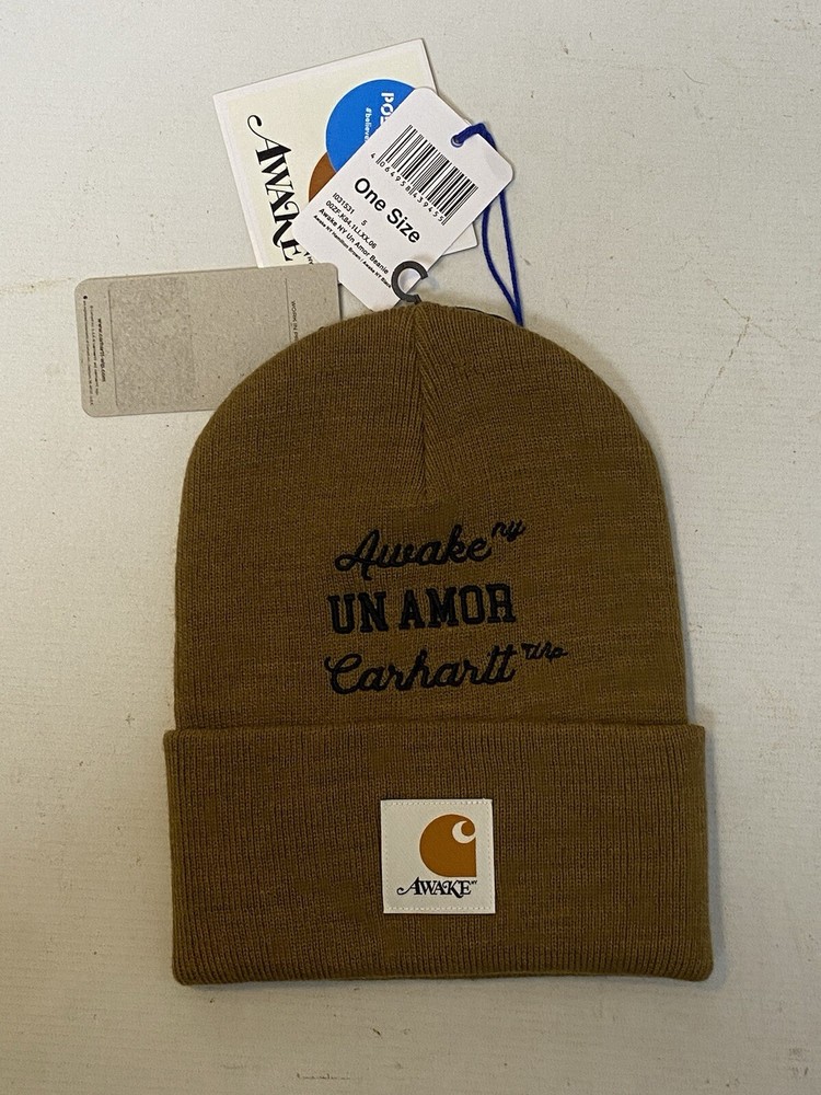 Carhartt WIP x Awake NY Brown Wool Beanie One Size New