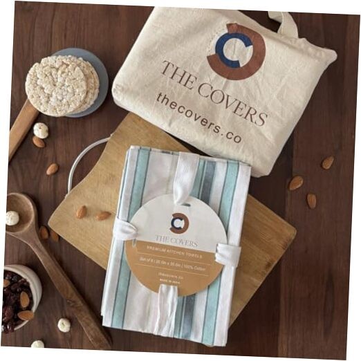 Soft Pastel Cotton Kitchen Towels Set of 6 Large