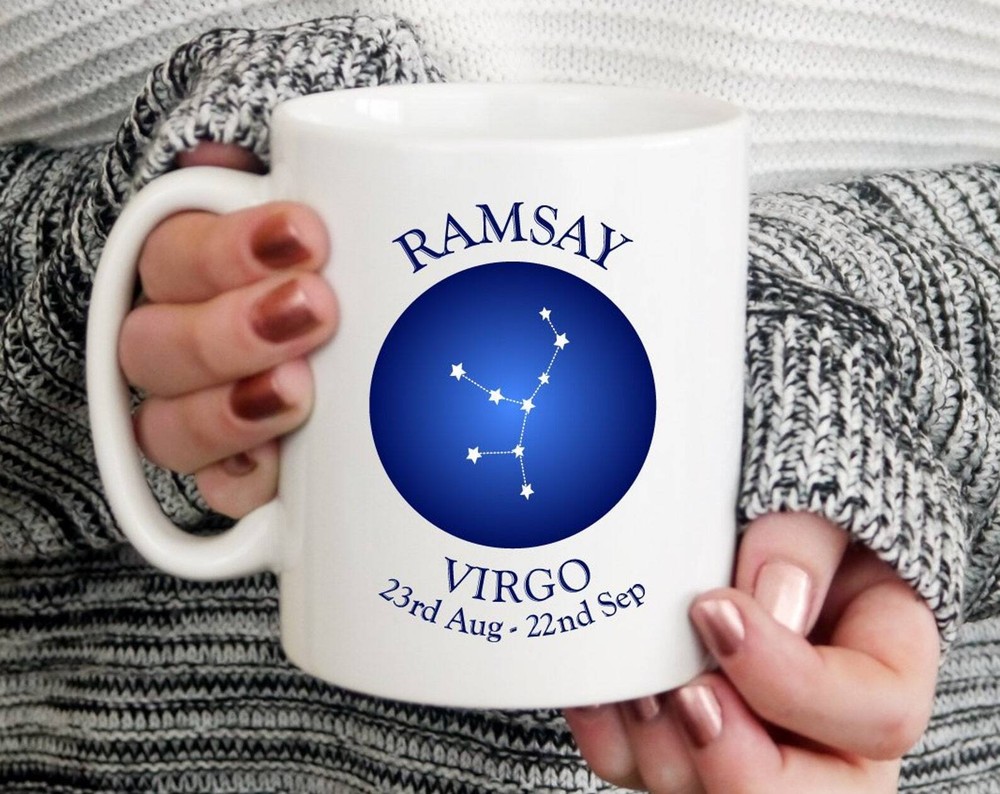 Personalised Virgo Constellation Stars Printed Mug Gift For Her Gift For Him