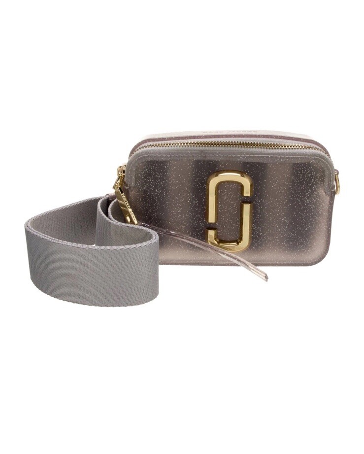 MARC JACOBS Glitter Snapshot  Crossbody Bag Clear Purple /gray Jelly Bag