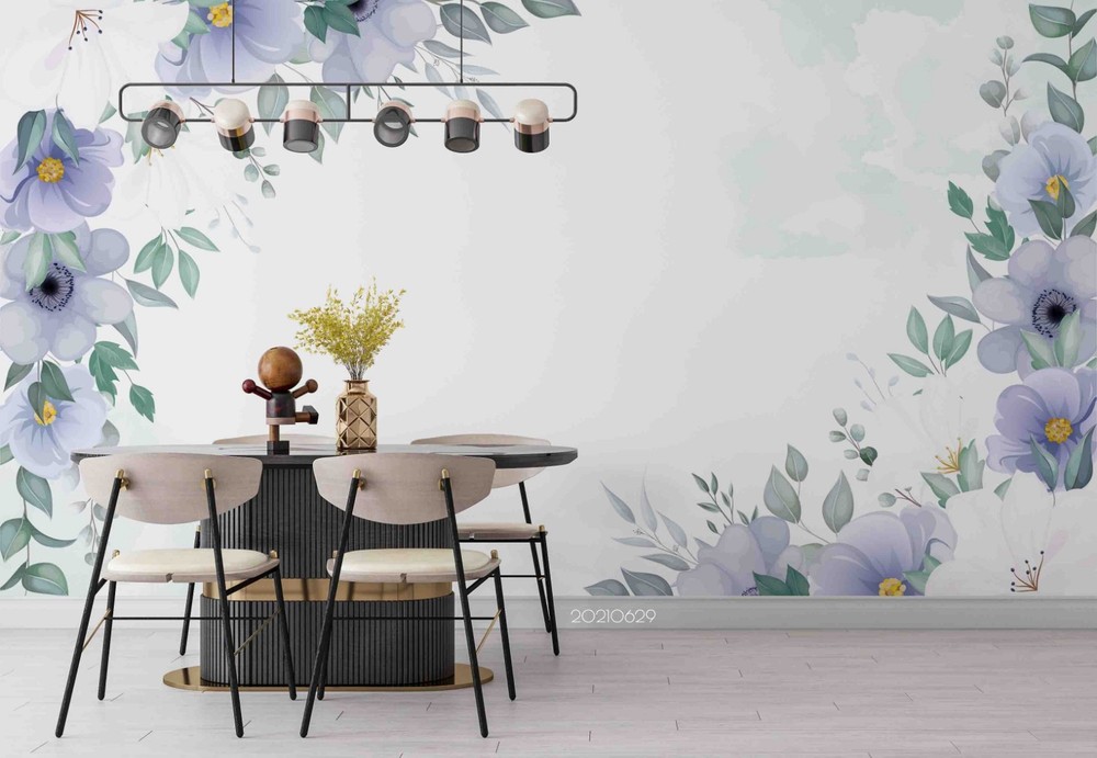 3D Flowers Flora Watercolor Wall Murals Wallpaper Murals Wall Sticker 11