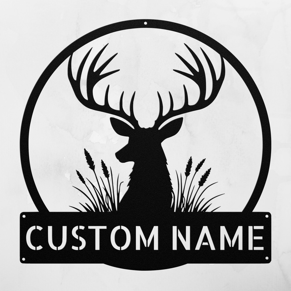 Personalized Antler Metal Sign Custom Cabin Decor Unique Gift for Nature Lovers