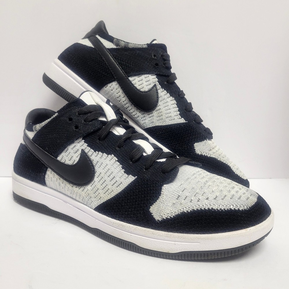 Nike Dunk Flyknit Low White Wolf Grey Knit Shoes Sneakers Size 8.5