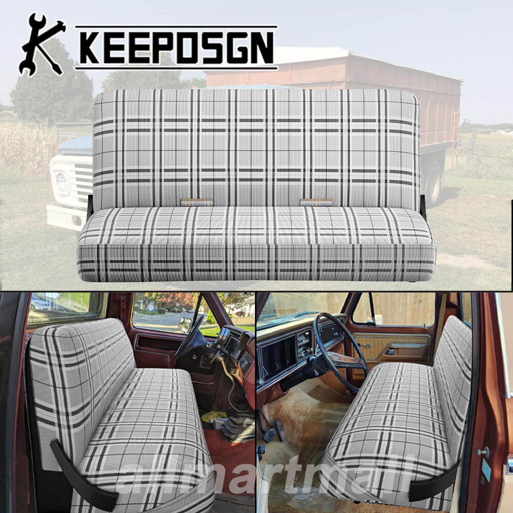 Ford F-600 Vintage Truck Grey Saddle Blanket Bench Seat Covers Full Size Front