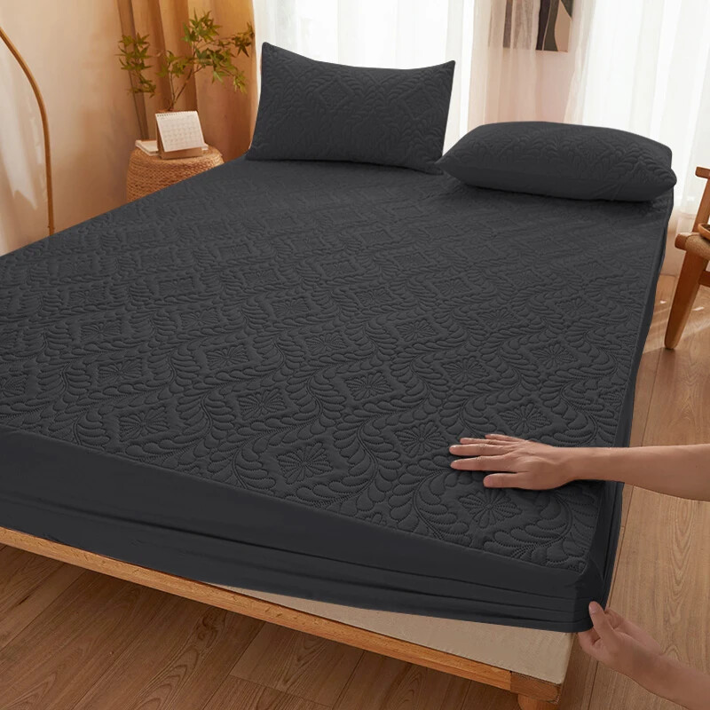 Mattress Protector Fitted Sheet with Elastic Band for Single Double King Size