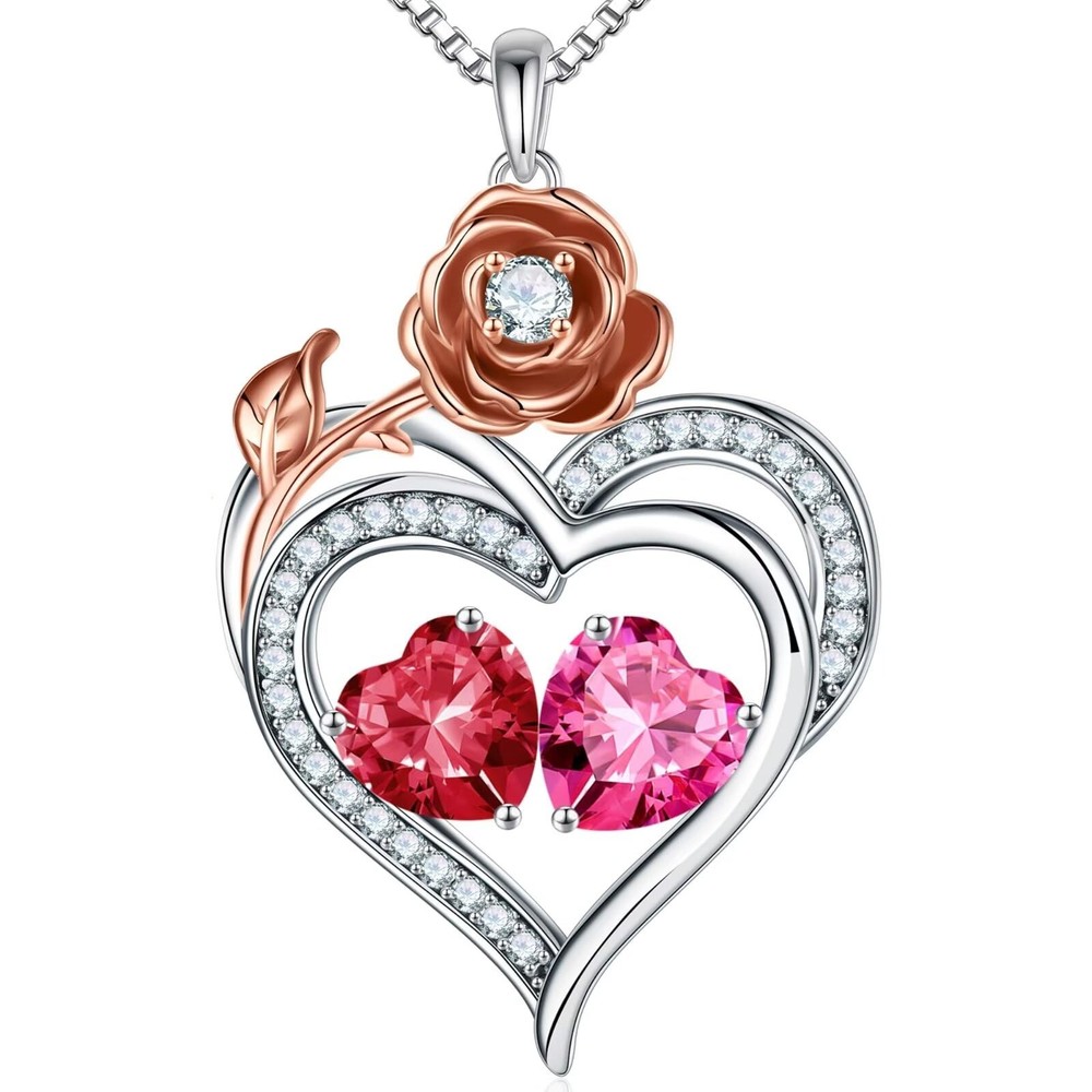 July October Birthstone Pendant Necklace Jewelry Birthday Gifts for Women, Re...