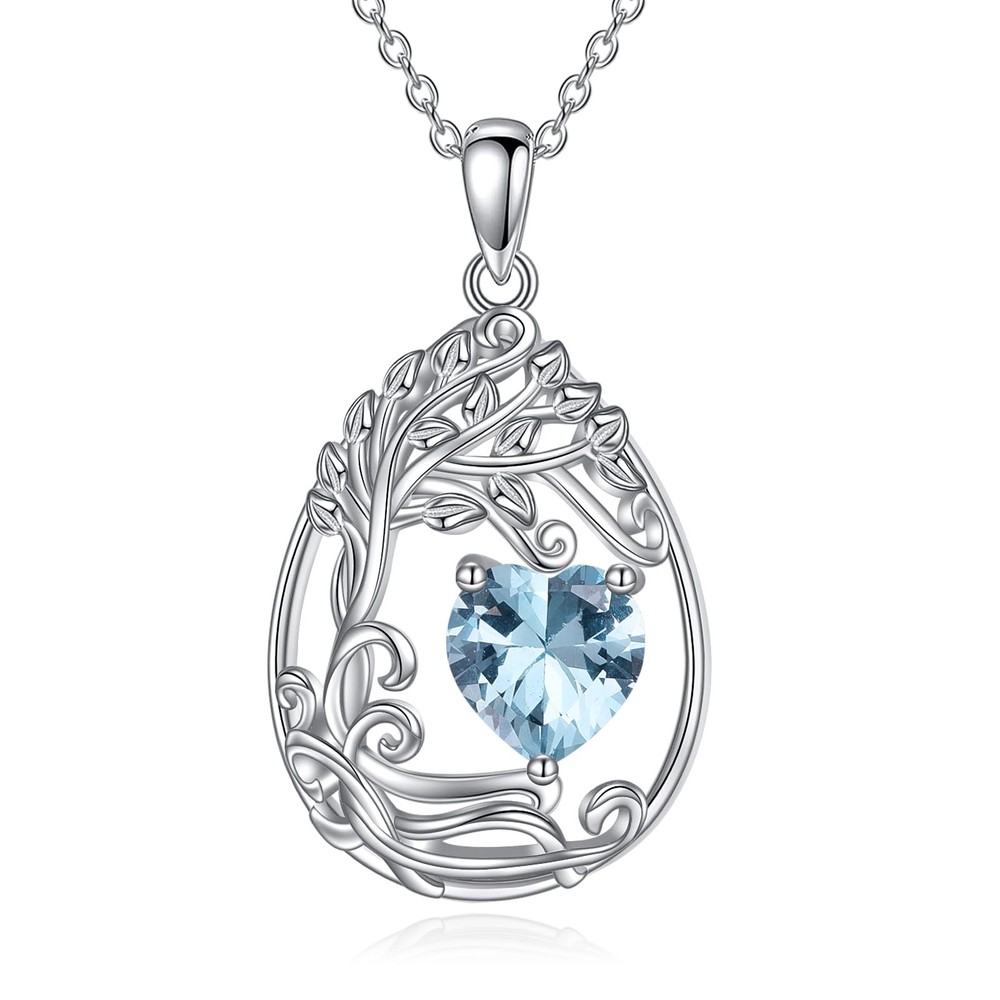 Mothers Day Gifts for Women Tree of Life Birthstone Necklace Sterling Silver ...-image