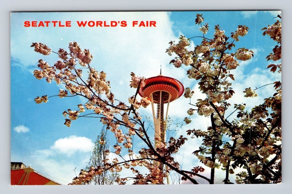 Seattle WA Worlds Fair Space Needle Spring Vintage Postcard