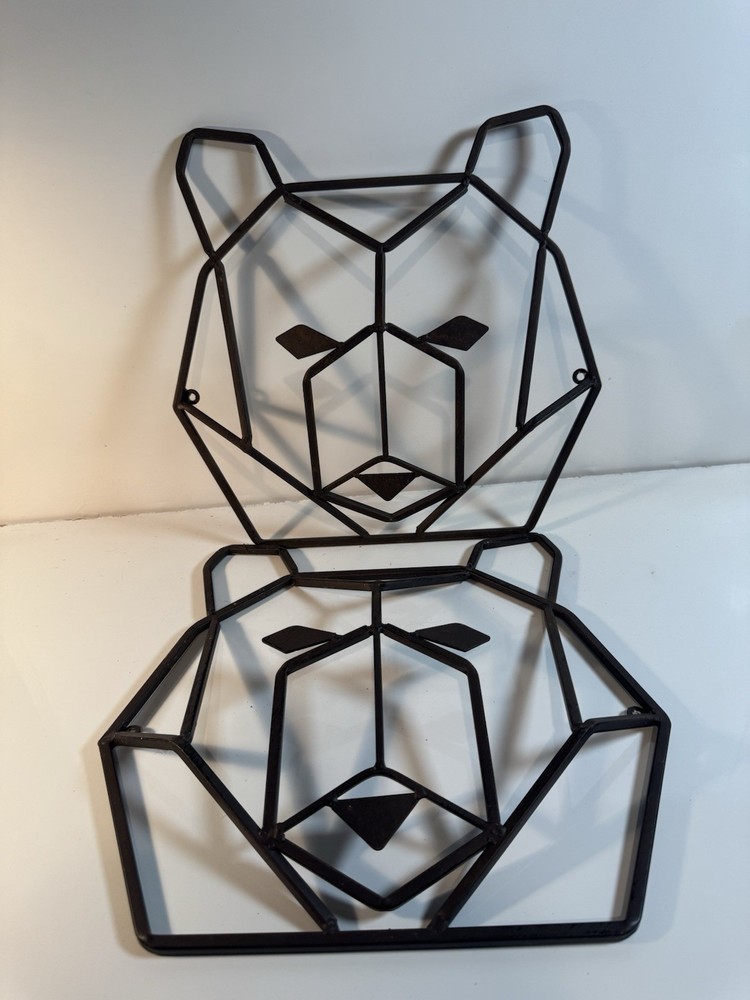 3D Metal Cast Iron Bear Wall Art Cabin House Decor Weld Sculpture