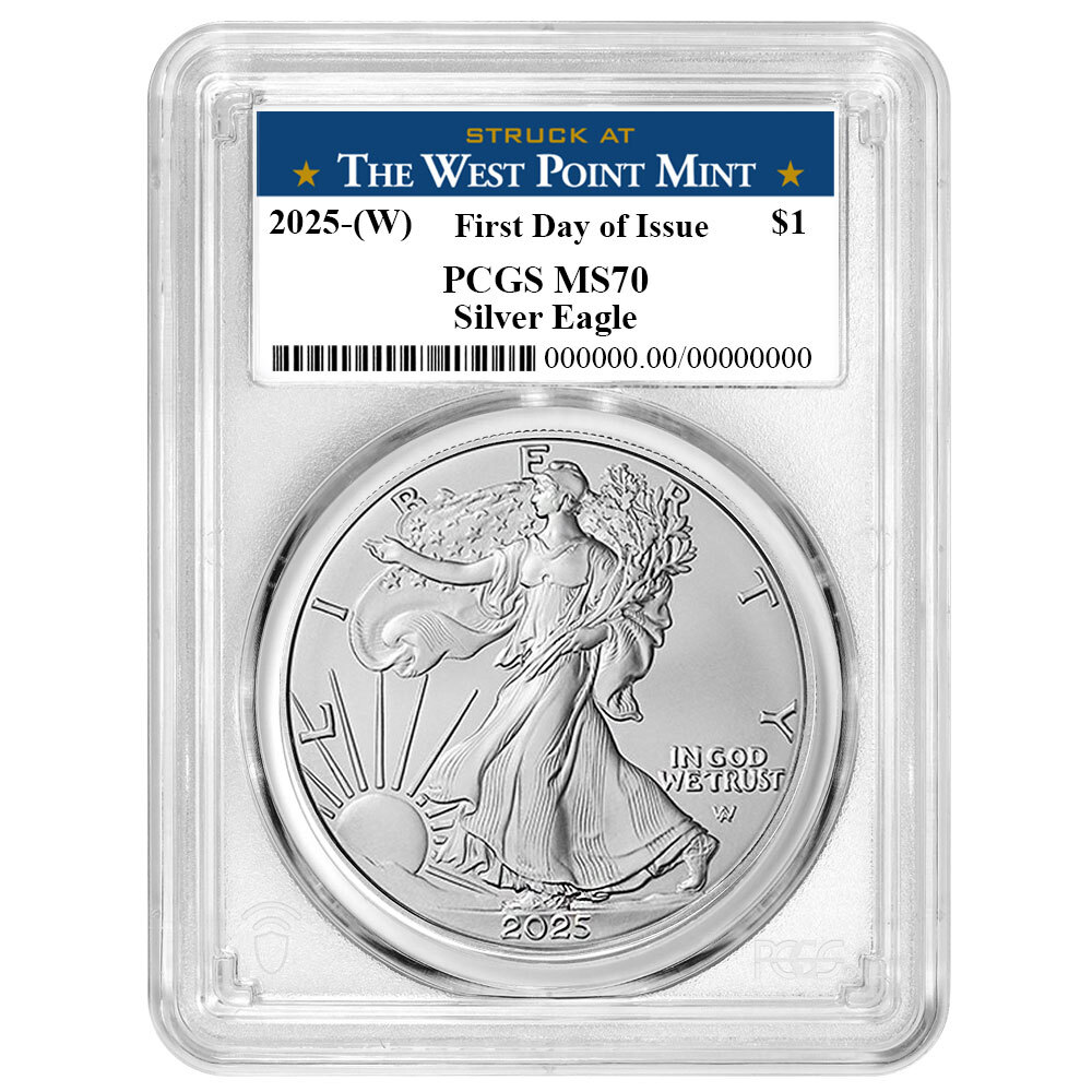Presale - 2025 (W) $1 1-oz American Silver Eagle PCGS MS70 FDOI West Point Label
