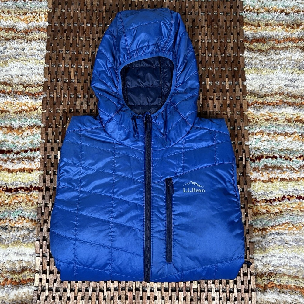 LL Bean Packaway Ultralight Puffer Jacket Blue Hoodie Hoody Men’s Size Medium M