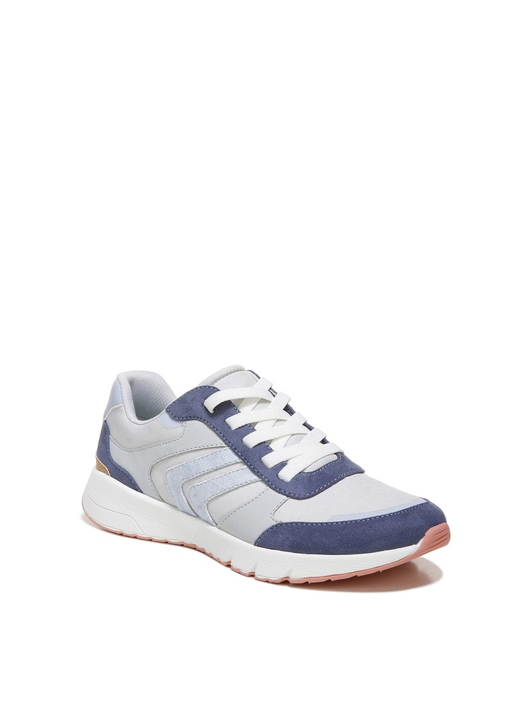 DR SCHOLLS Womens Gray Laces Back To It Toe Wedge Slip On Sneakers Shoes 6 M