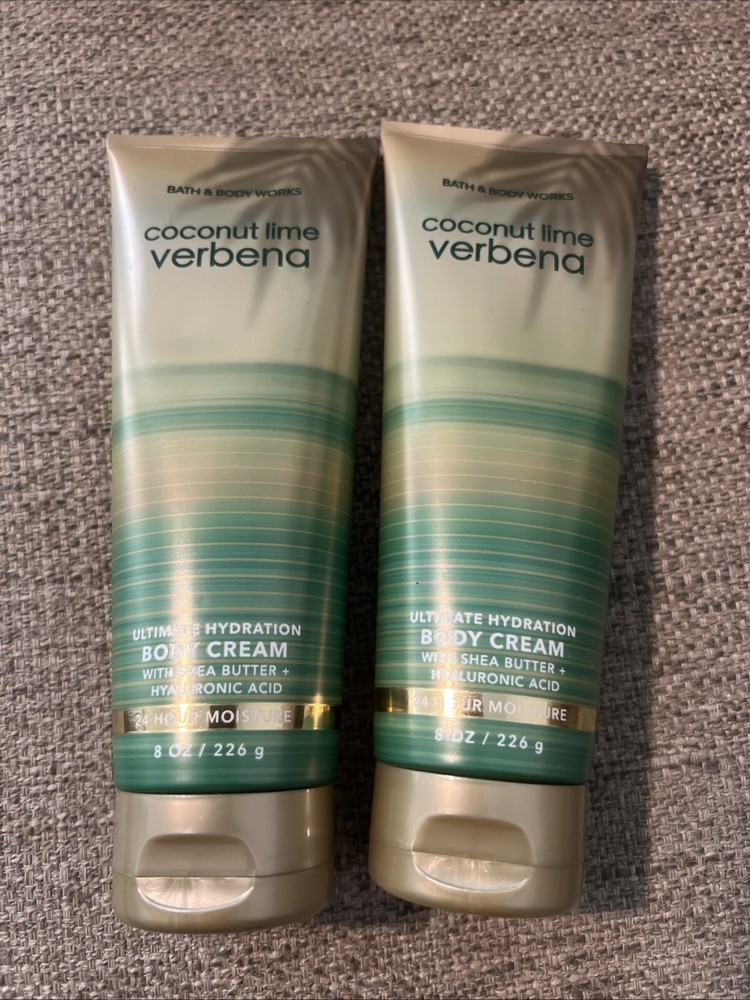 Bath & Body Works Coconut Lime Verbena Body Cream Set of 2, 8 Oz Each
