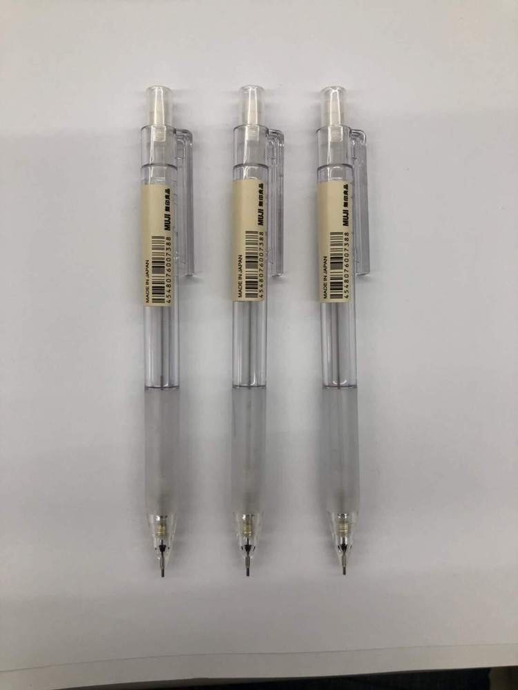 MUJI 3SET Polycarbonate Mechanical Pencil W - Rubber Grip