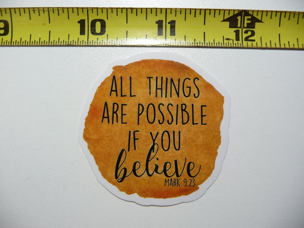 All Things Possible Believe Decal Christian Faith Sticker Church Faith