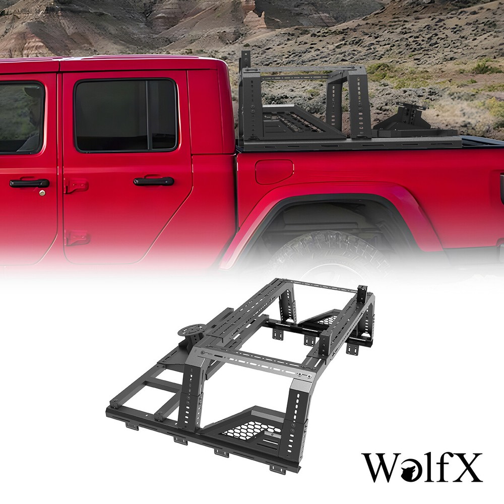 Ford Jeep Mid-Size Truck Roll Bar Chase Rack with Spare Tire Carrier
