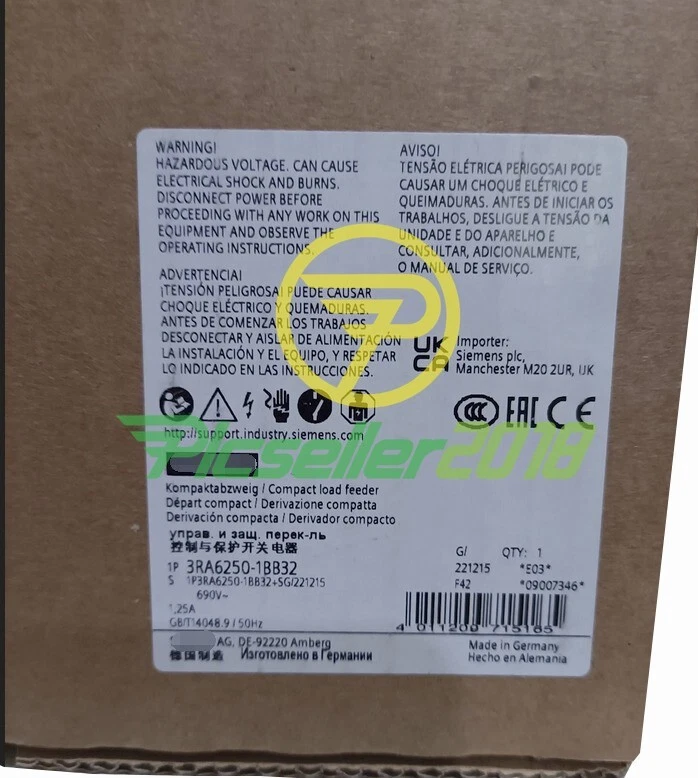 3RA6250-1BB32 NEW SIEMENS 3RA62501BB32 SIRIUS Soft Starter 3RA6250- 1BB32