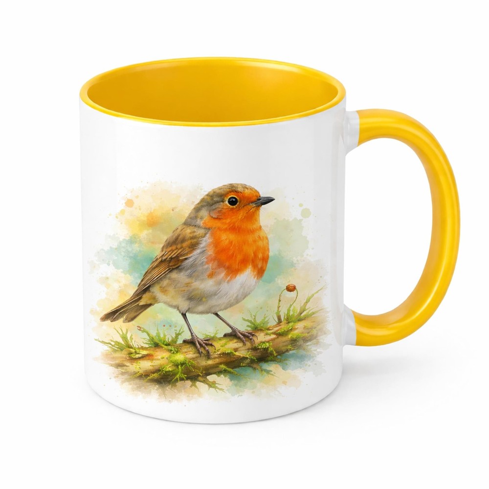 Robin Watercolour Mug Brew Crew Gifts Ceramic 11 Oz Dishwasher Safe