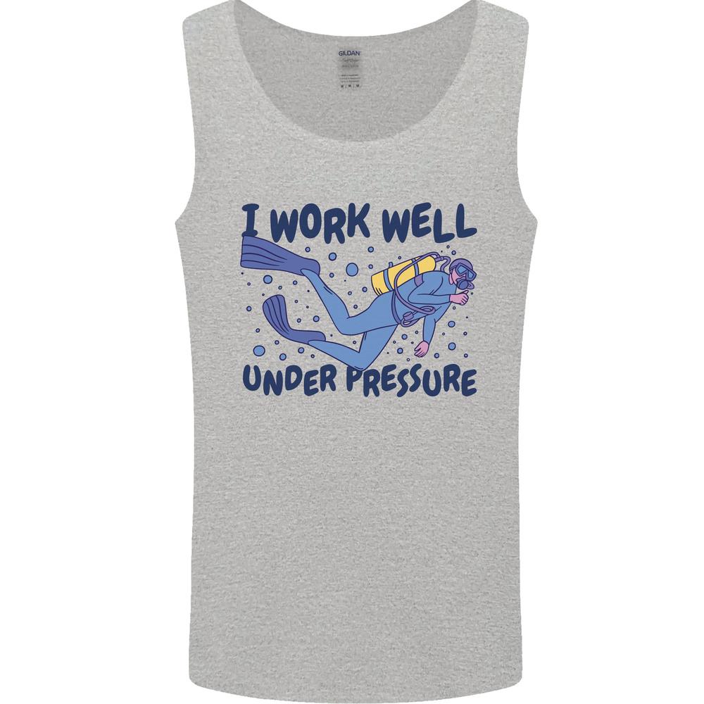 Scuba Diving Work Well Under Pressure Diver Mens Vest Tank Top